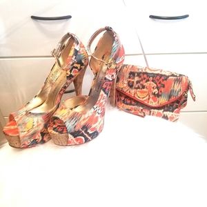 Chinese Laundry Heels with matching Clutch